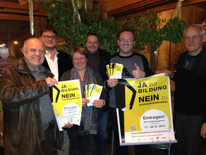 Die Vorstandschaft des SPD- Ortsvereins wirbt für die Eintragungsfrist zum Volksbegehren gegen Studiengebühren.